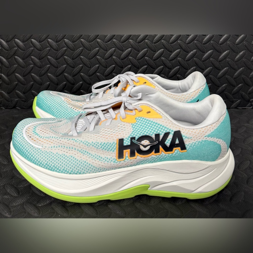 Hoka One One Rincon 4 Running Walking Shoes Grey Aqua 1155130CCQ‎ Mens Size 12.5 - Picture 2 of 5